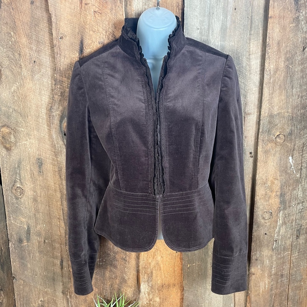 Antonio Melani Brown Velvet Peplum Blazer - Size 4